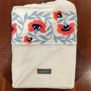 Anthropologie Verrier Embroidered Sheets